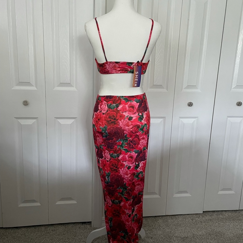 Shein SXY Knot Front High Split Dress Multicolor - Picture 6 of 9
